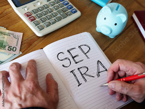 Schilderij op canvas Simplified Employee Pension Individual Retirement Arrangement SEP IRA is shown o