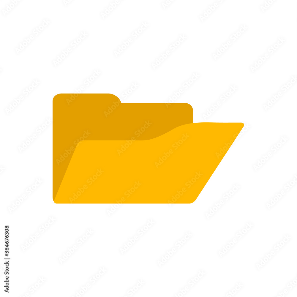 Flat folder, documents icon, piece of cheese icon, vector illustration isolated on white background Flat folder, documents icon, piece of cheese icon, vector illustration isolated on white background