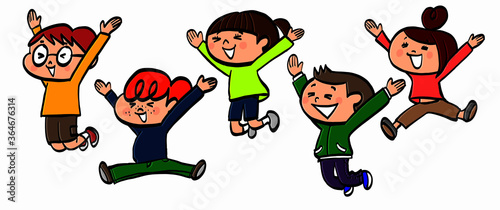 ジャンプするキッズ