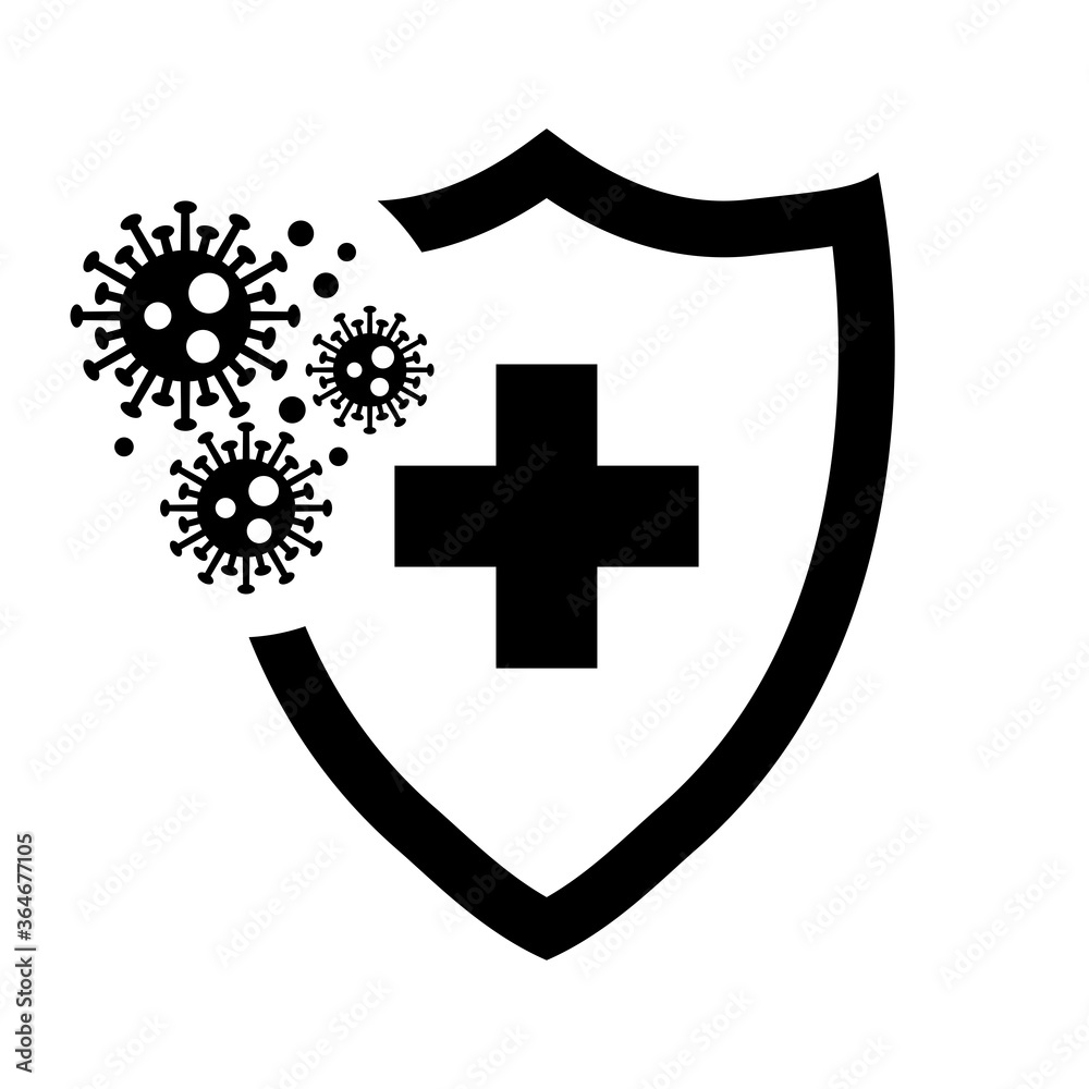 Hygienic shields that protect against viruses, germs and bacteria. Coronavirus 2019-nCoV Bacteria Icon. Bacteria Protection logo vector. Hygienic shields that protect against viruses, germs and bacteria. Coronavirus 2019-nCoV Bacteria Icon. Bacteria Protection logo vector.