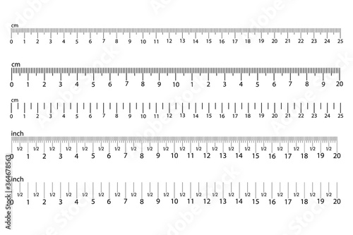 Measurement scale with black marks