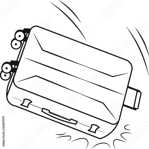 a falling briefcase