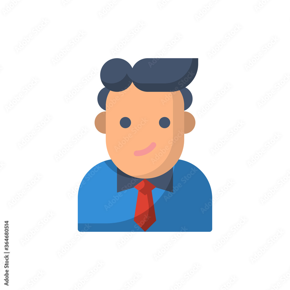 A young man flat icon style design illustration A young man flat icon style design illustration