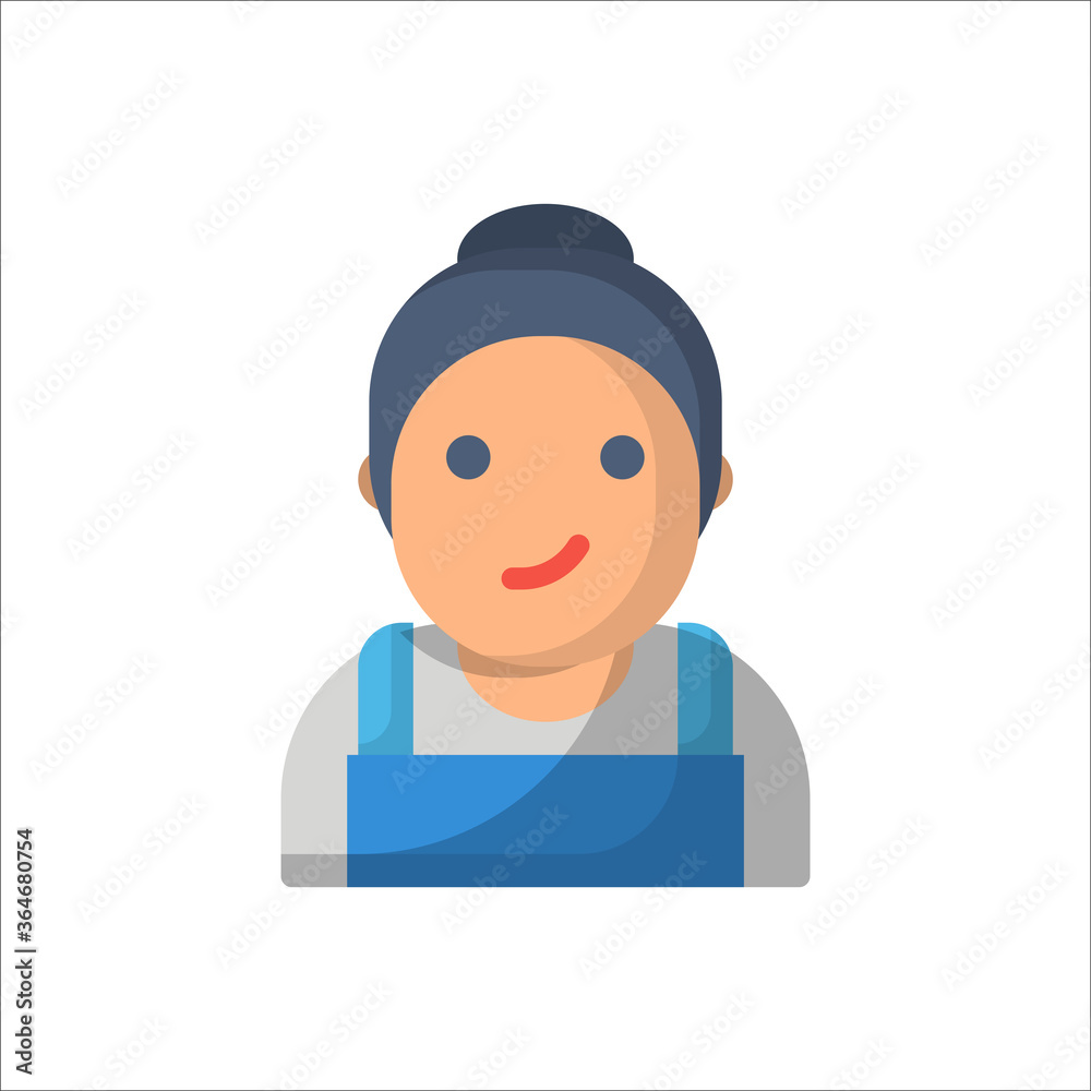 Grandmom flat icon style design illustration Grandmom flat icon style design illustration