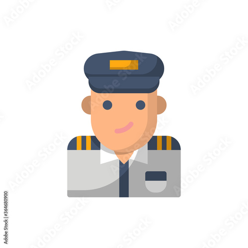 Officer flat icon style design illustration