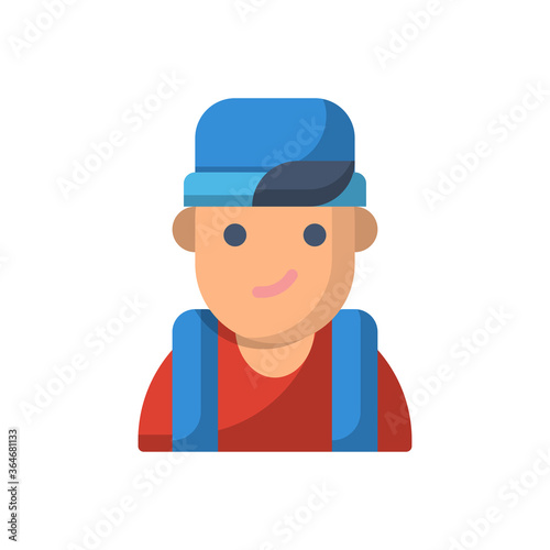 Student boy flat icon style design illustration