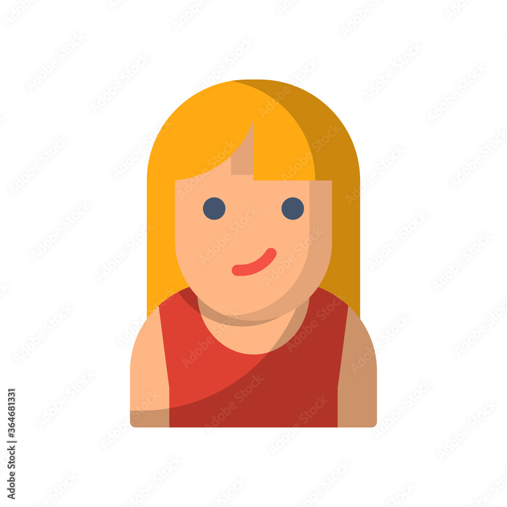 Woman flat icon style design illustration Woman flat icon style design illustration