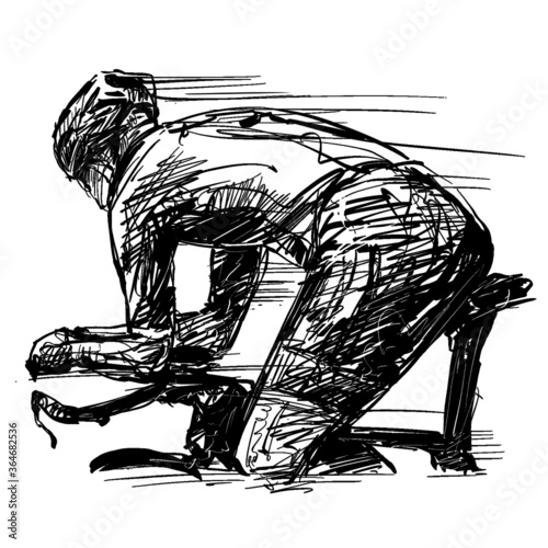 Drawing of the road bicycle competition 