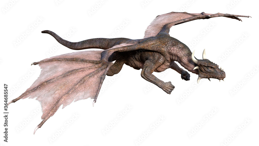 3D Rendering Fairy Tale Dragon on White 3D Rendering Fairy Tale Dragon on White