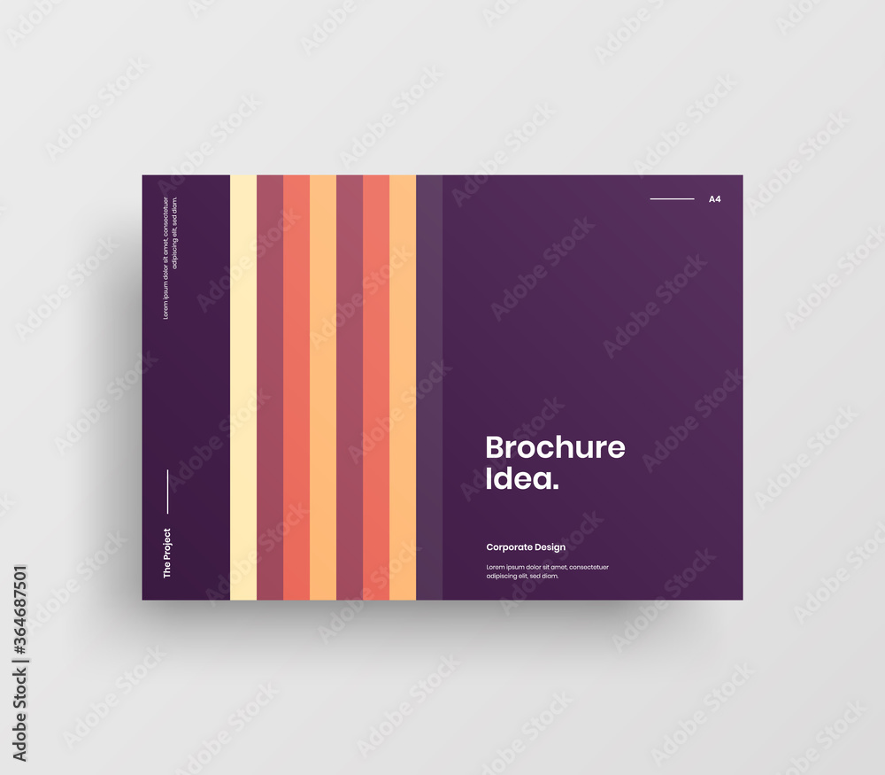 Fototapeta premium Creative business presentation vector A4 horizontal orientation front page mock up. Modern corporate report cover abstract geometric illustration design layout. Company identity brochure template.