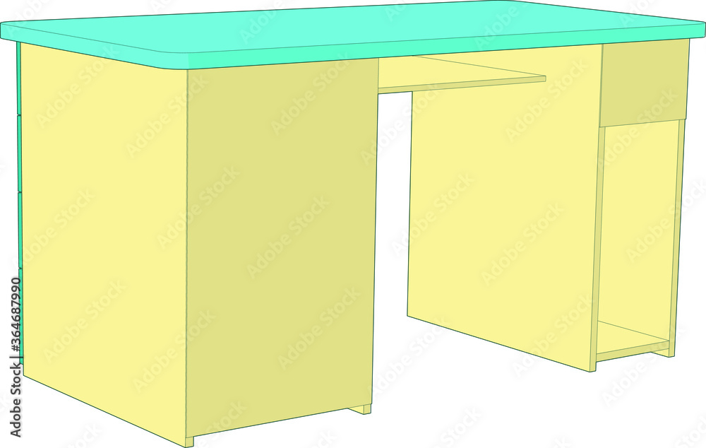 illustration of a computer table perspective angle illustration of a computer table perspective angle
