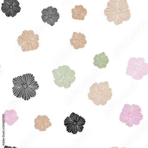 Light Multicolor vector seamless abstract pattern with flowers. Colorful illustration in doodle style with flowers. Design for wallpaper  fabric makers.