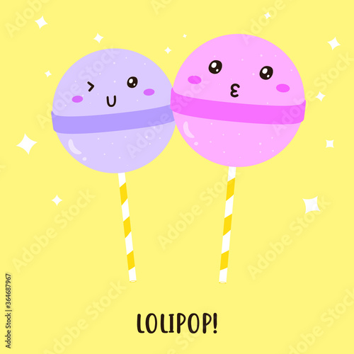 Cute happy lolipop candy vector design