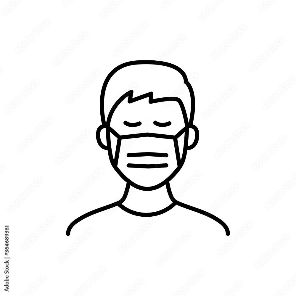 Man with protection mask icon vector image