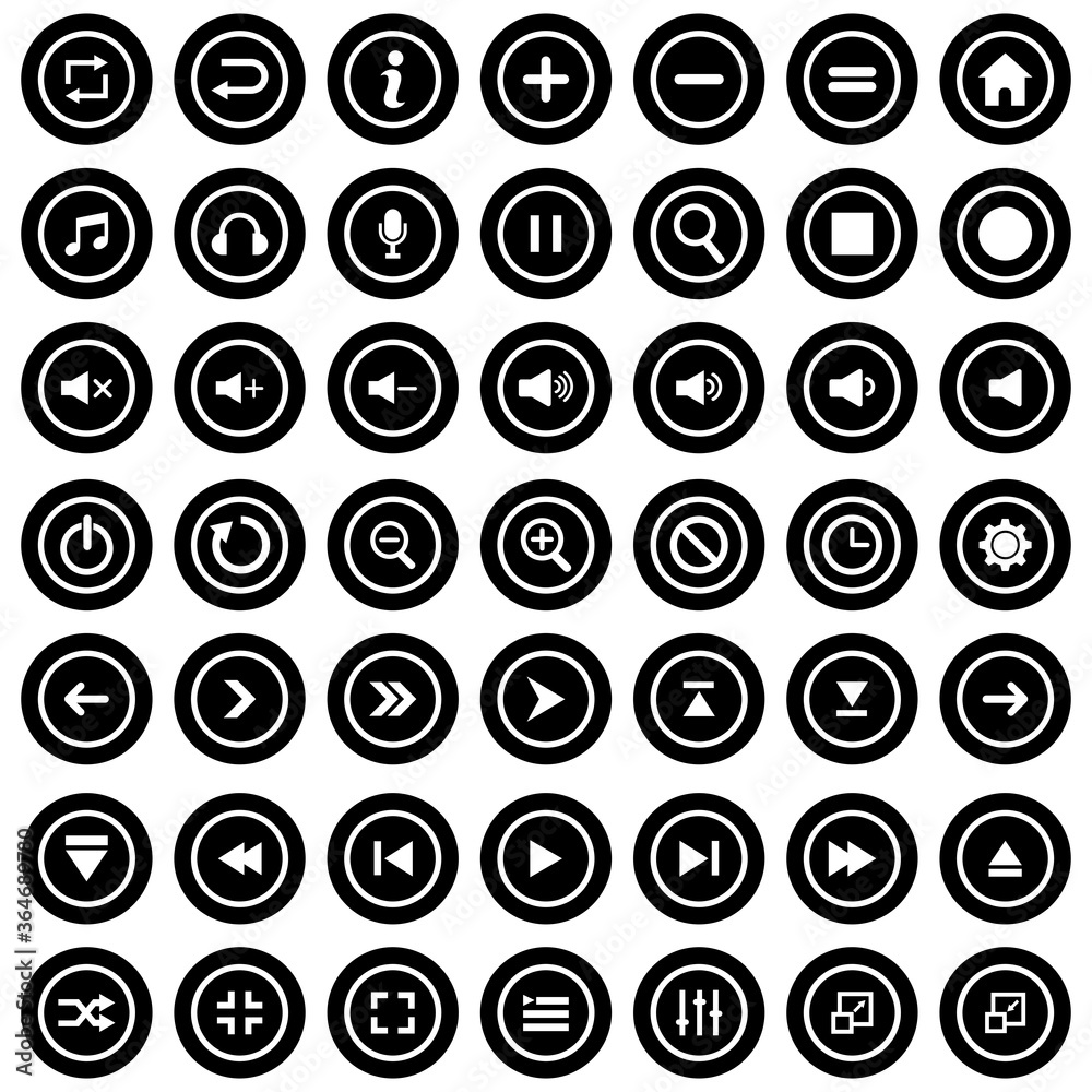 media player button sign icon vector symbol isolated illustrations white background media player button sign icon vector symbol isolated illustrations white background