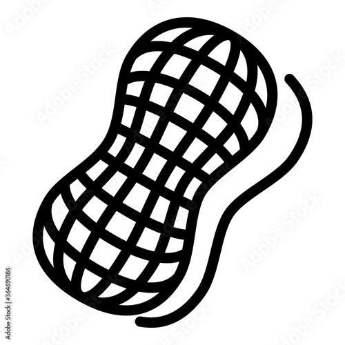 Shell peanut icon. Outline shell peanut vector icon for web design isolated on white background