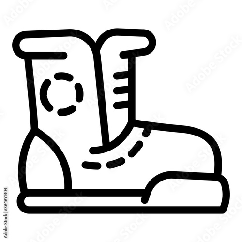 Ski boot icon. Outline ski boot vector icon for web design isolated on white background