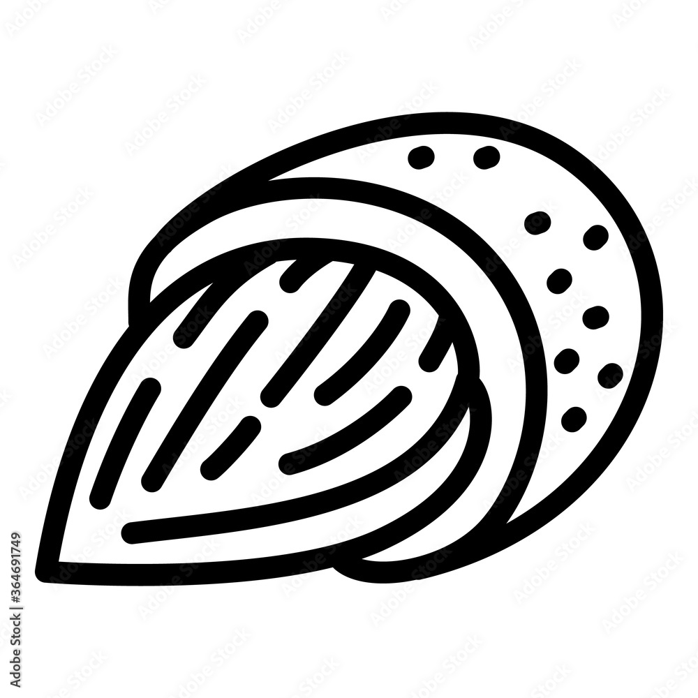 Almond food icon. Outline almond food vector icon for web design isolated on white background Almond food icon. Outline almond food vector icon for web design isolated on white background