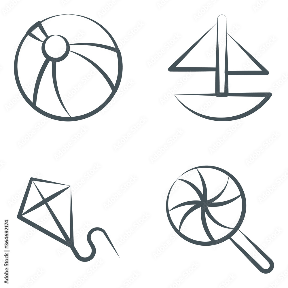 
Pack of Toys Line Icons

