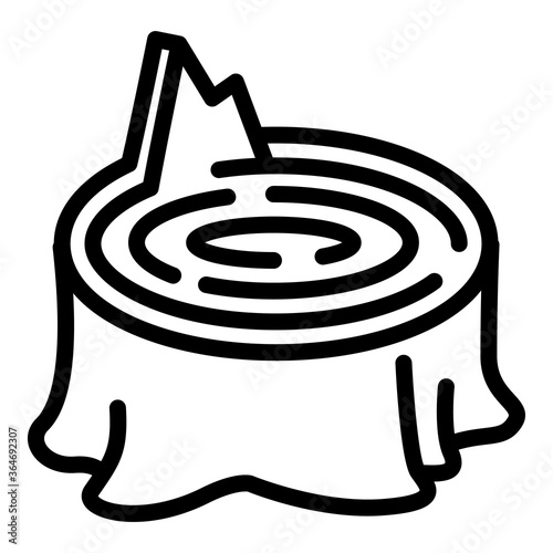 Tree stump icon. Outline tree stump vector icon for web design isolated on white background