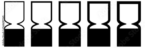 Best before end date cosmetic symbol. BBE symbol. Black hourglass icon.