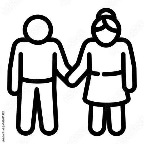Senior couple icon. Outline senior couple vector icon for web design isolated on white background
