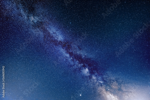 Clear blue sky. Milky way. A sky full of stars. Night photography © Marius Igas