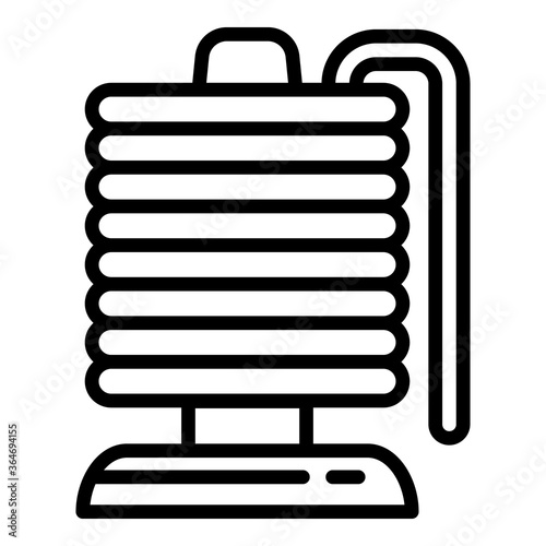 Magnetic coil icon. Outline magnetic coil vector icon for web design isolated on white background