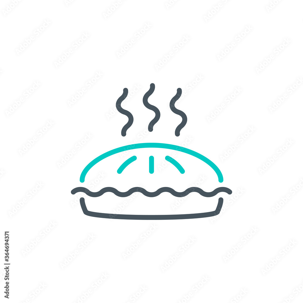 hotter birthday cake outline flat icon. Single high quality outline logo symbol for web design or mobile app. Thin line sign design logo. Black and blue icon pictogram isolated on white background