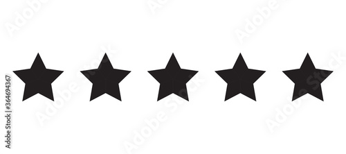 Five stars icon vector set isolated on white background. Trendy 5 star icons in flat style. Modern sign for hotel quality and ranking, label, sticker, rating travel symbol and app. Vector illustration