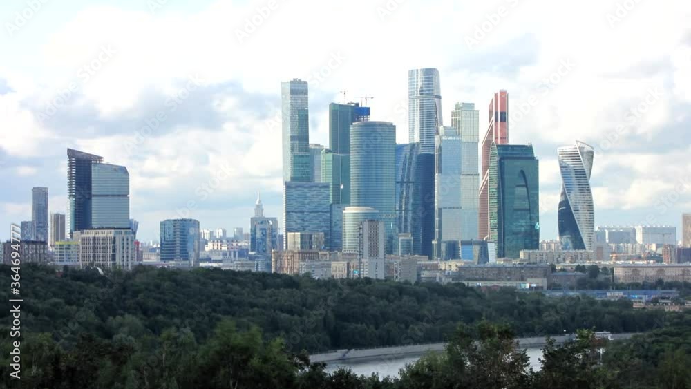 Moscow City Skyline Timelapse View From Sparrow Hill. Moscow City Skyline Timelapse View From Sparrow Hill.