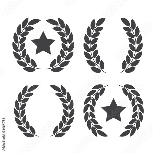 Laurel Wreaths Vector. Award signs with laurel wreath