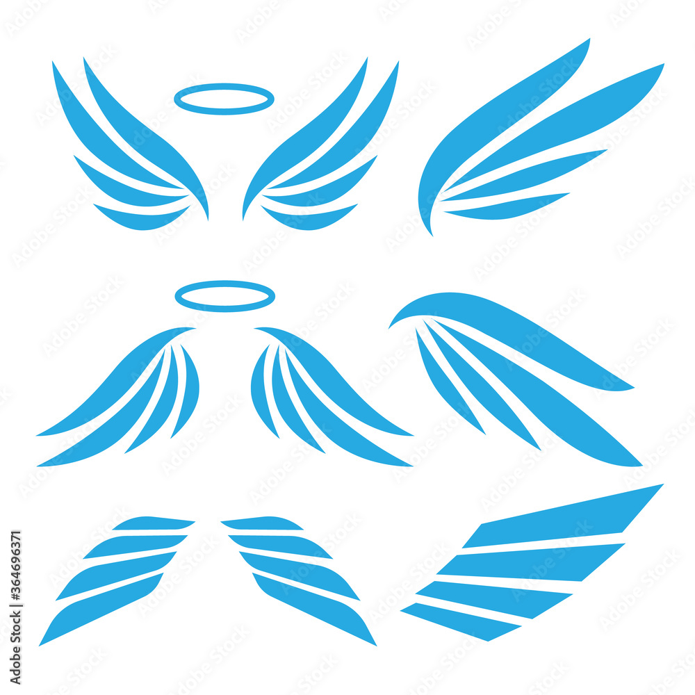 Wings abstract set. Angel wings vector collection