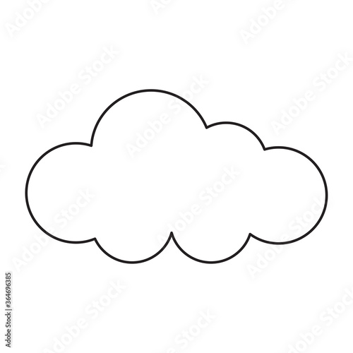 Outline cloud isolated on white background. Black thin line cloud for web site, logo design and icon template. Creative modern concept. Cloud vector illustration