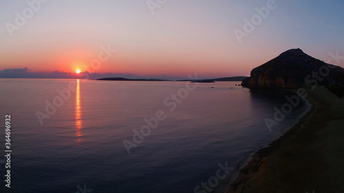 Sunrise over the Aegean Sea in Crete 