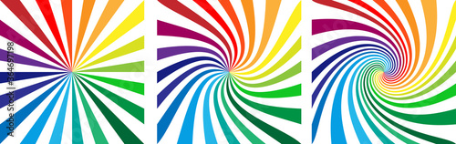 Background with rainbow colored spirals	
