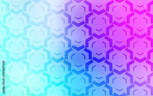 Light Pink, Blue vector template with bent lines. Colorful geometric sample with gradient lines.  Abstract style for your business design.