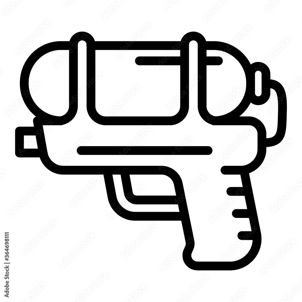 Kid water pistol icon. Outline kid water pistol vector icon for web design isolated on white background Kid water pistol icon. Outline kid water pistol vector icon for web design isolated on white background
