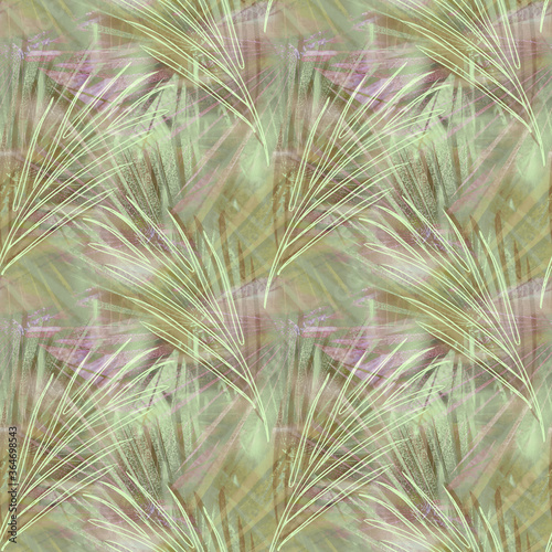Palm Leaves Seamless Pattern. Artistic Background. 