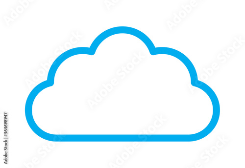 Outline cloud isolated on white background. Blue thin line cloud for web site, logo design and icon template. Creative modern concept. Cloud vector illustration