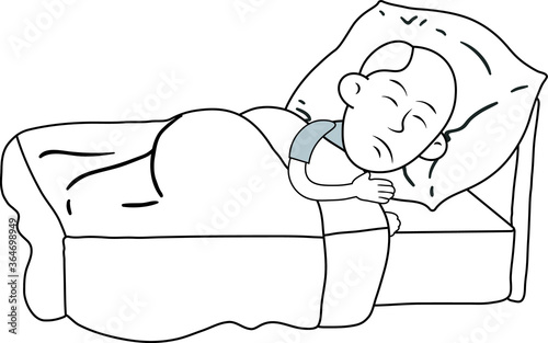 artwork of a Man sleeping on a bed