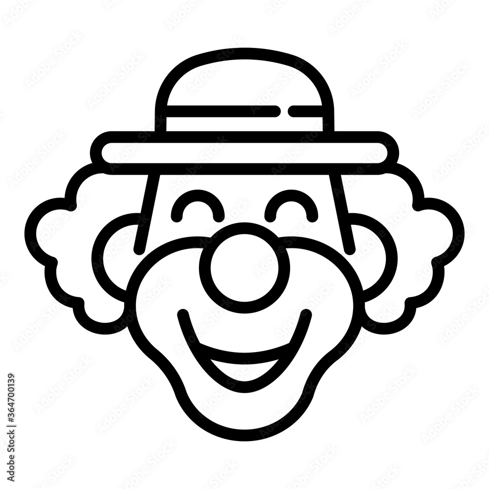 Magician clown icon. Outline magician clown vector icon for web design isolated on white background Magician clown icon. Outline magician clown vector icon for web design isolated on white background