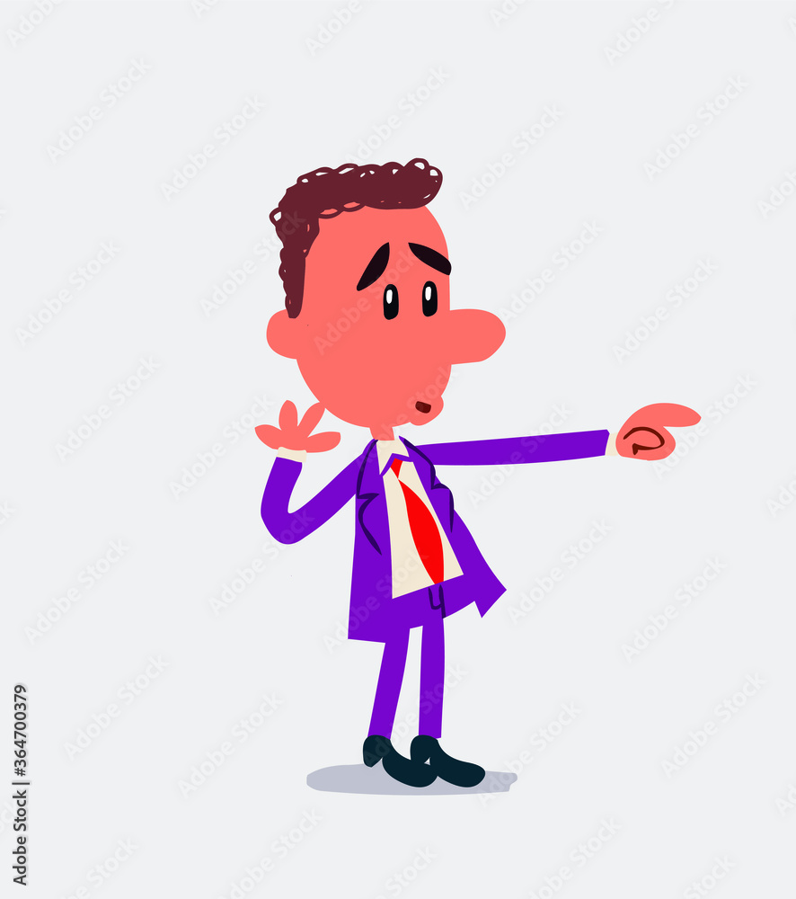 Surprised businessman points to something
Surprised businessman points to something