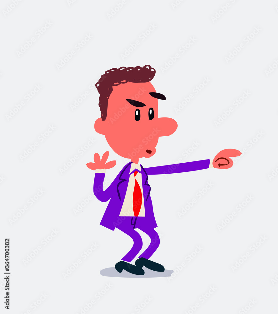 Surprised businessman points to something
Surprised businessman points to something