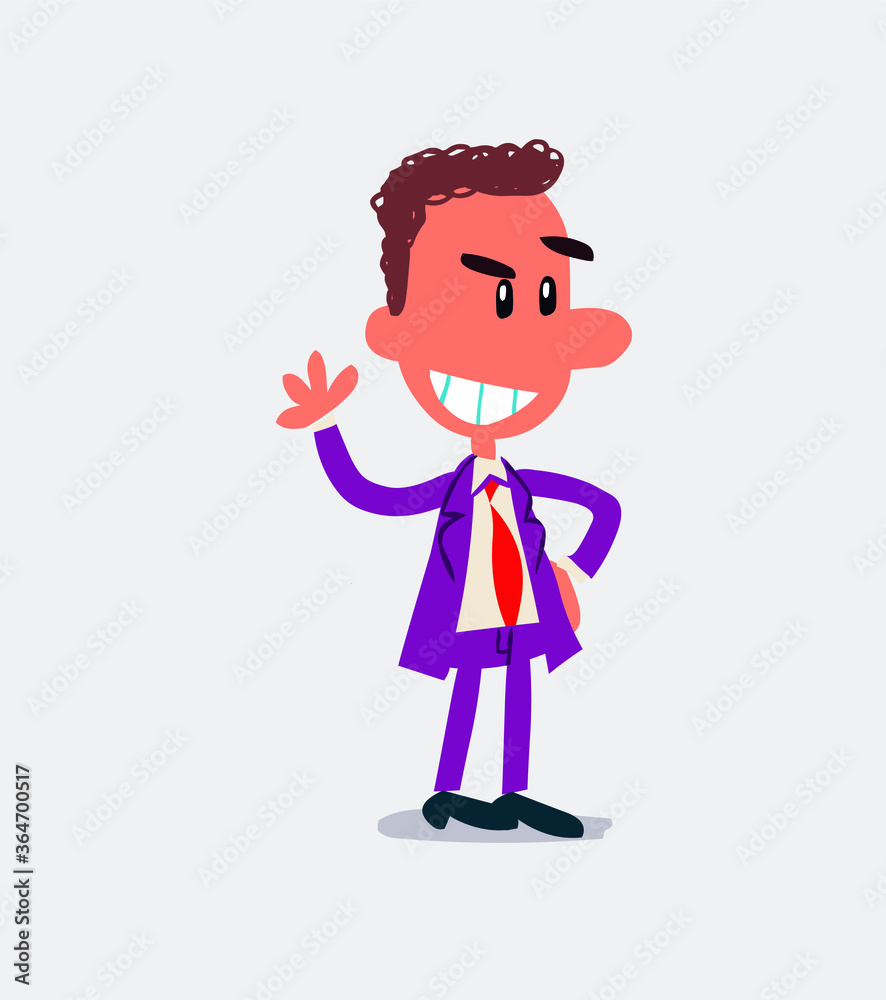 Business man waving while smiling
Business man waving while smiling