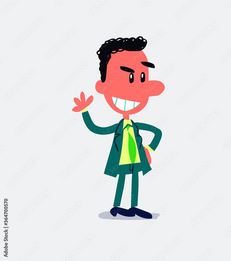 Business man waving while smiling
Business man waving while smiling