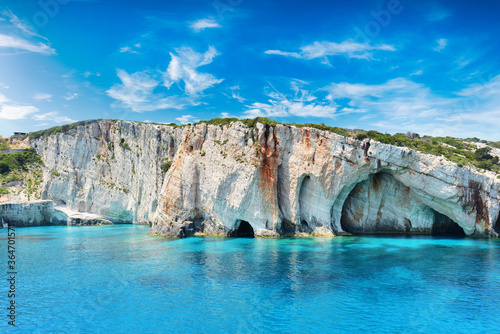 Famous " Blue caves " on Zakynthos island - Greece
