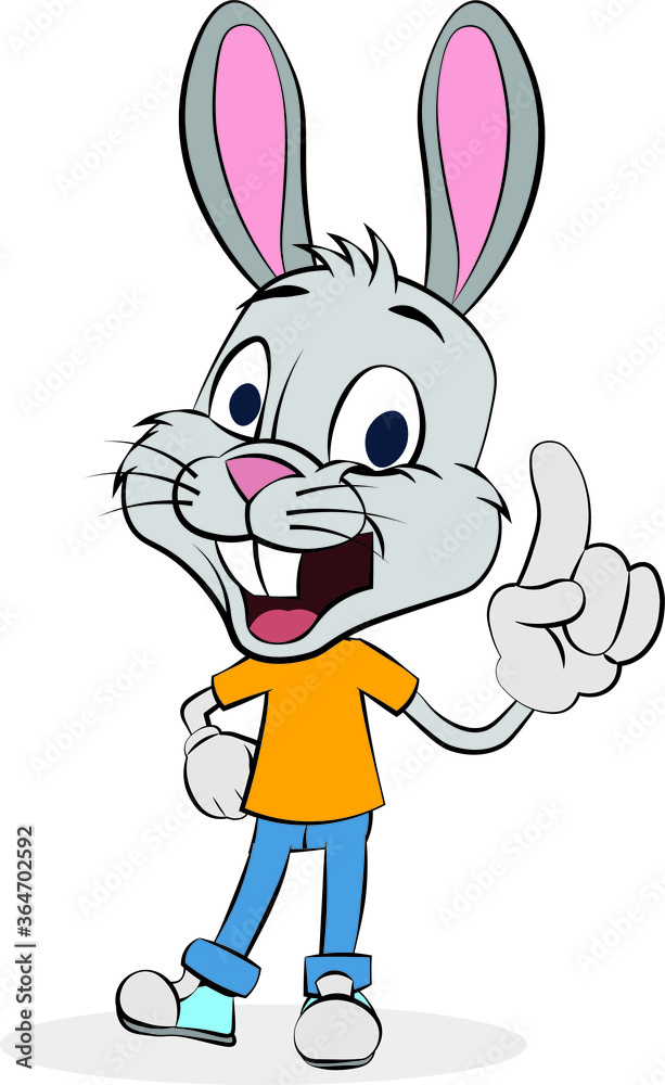 funny rabbit mascot cartoon character giving smart idea funny rabbit mascot cartoon character giving smart idea