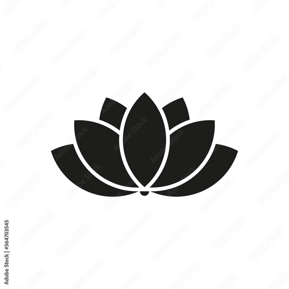 Lotus icon. Simple vector illustration on a white background Lotus icon. Simple vector illustration on a white background