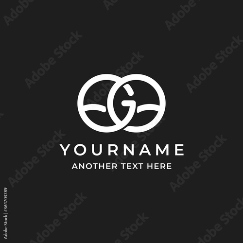 Simple GO Letter Initial with Leaf Logo Design